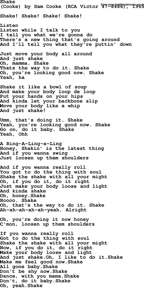 shaking lyrics